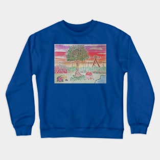 Colorful Landscape by Emily Crewneck Sweatshirt